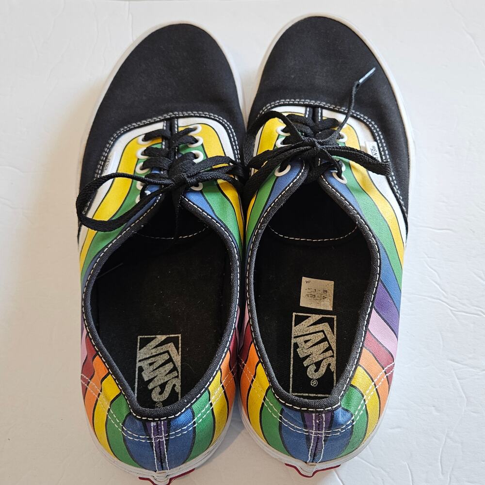 Vans Authentic Rainbow Refract Black Multi Skateboard Skate Shoes Men's‎ 12 - Picture 6 of 8
